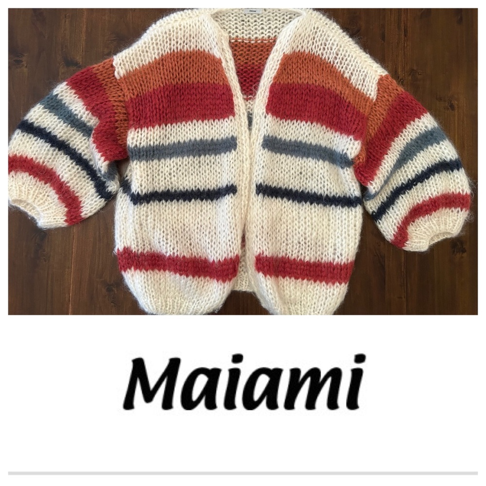 Maiami Striped Knit Cardigan